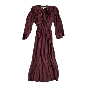 VTG '80s Wayne Clark Aline Marelle Burgundy Chiffon Dress Size: US 6